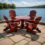 Wooden Royal Picnic Set for 4 in Clear Cedar, Mahogany Glossy