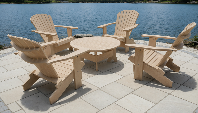 Wooden Royal Social Set for 4 in Clear Cedar, Unstained