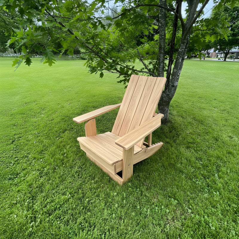 Wooden Modern Royal Reclining Adirondack Chair (Large) in Clear Cedar, Unstained