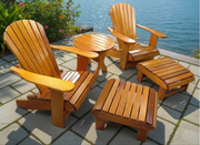Wooden Royal Complete Patio Set in Clear Cedar, Golden Glossy
