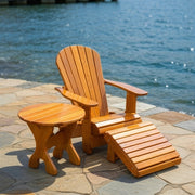 Wooden Royal Single Patio Set in Clear Cedar, Golden Glossy