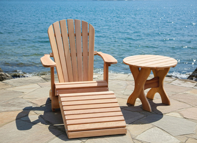 Wooden Royal Single Patio Set in Clear Cedar, Unstained