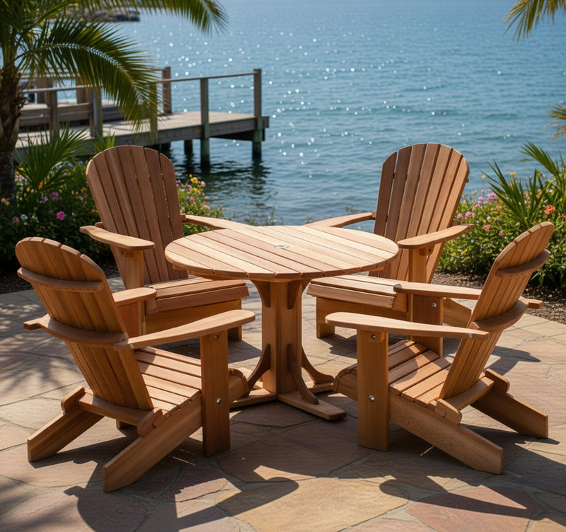Wooden Royal Picnic Set for 4 in Clear Cedar, Unstained