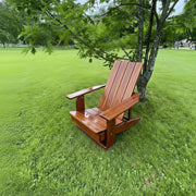 Wooden Modern Royal Reclining Adirondack Chair (Large) in Clear Cedar, Caramel Glossy