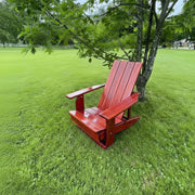 Wooden Modern Royal Reclining Adirondack Chair (Large) in Clear Cedar, Mahogany Glossy