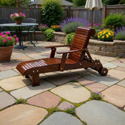 Wooden Deluxe Lounge Chair in Clear Cedar, Caramel Glossy