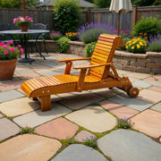 Wooden Deluxe Lounge Chair in Clear Cedar, Golden Glossy