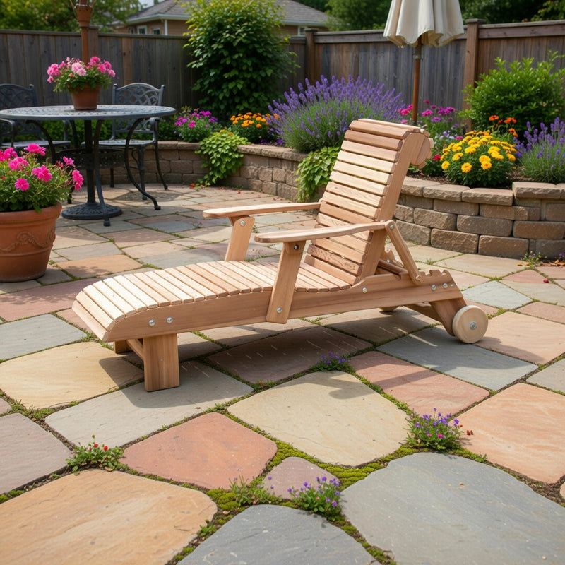 Wooden Deluxe Lounge Chair in Clear Cedar, Unstained