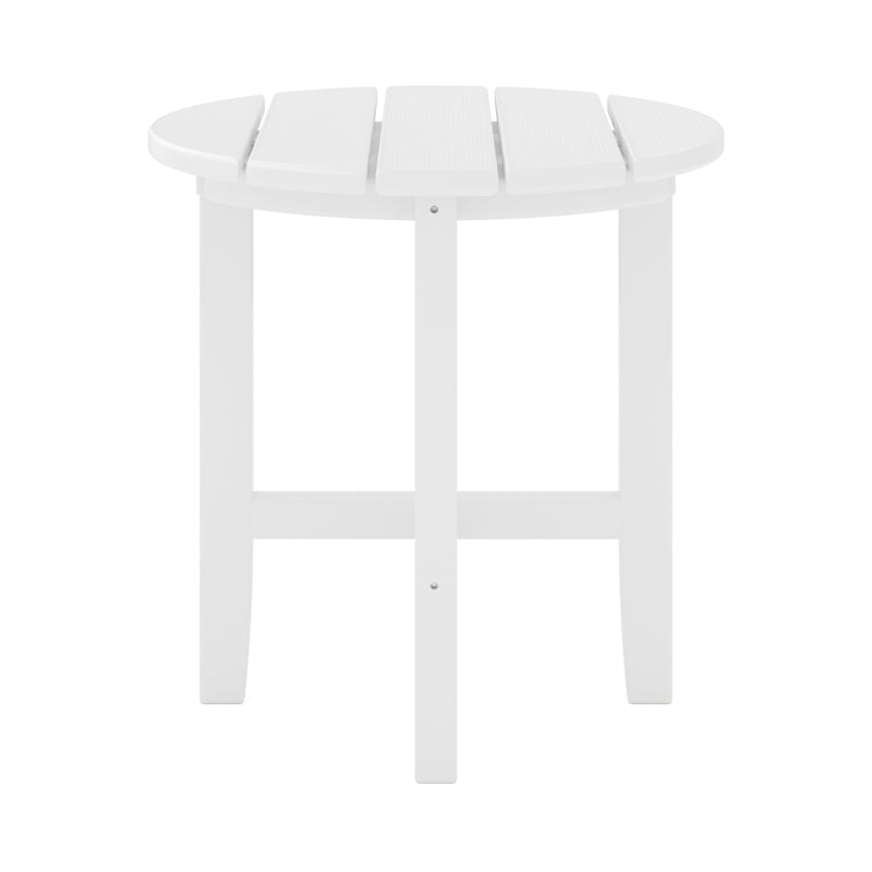 SoPoly 18" Classic Round Side Table in Destin White (image 2 of 3)