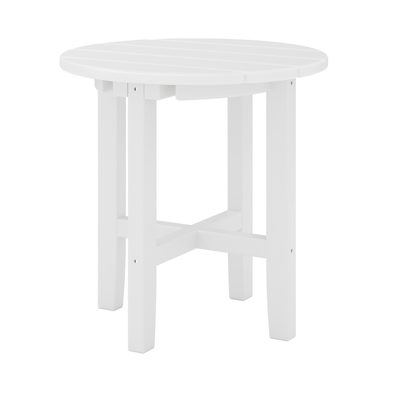 SoPoly 18" Classic Round Side Table in Destin White (image 1 of 3)