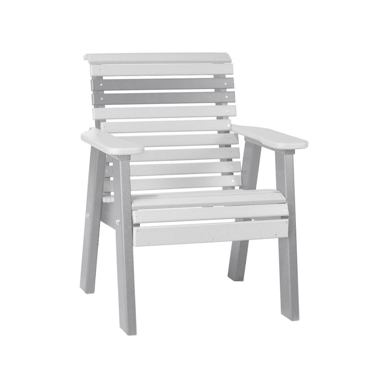 LuxCraft White 2' Rollback Recycled Plastic Chair With Cup Holder