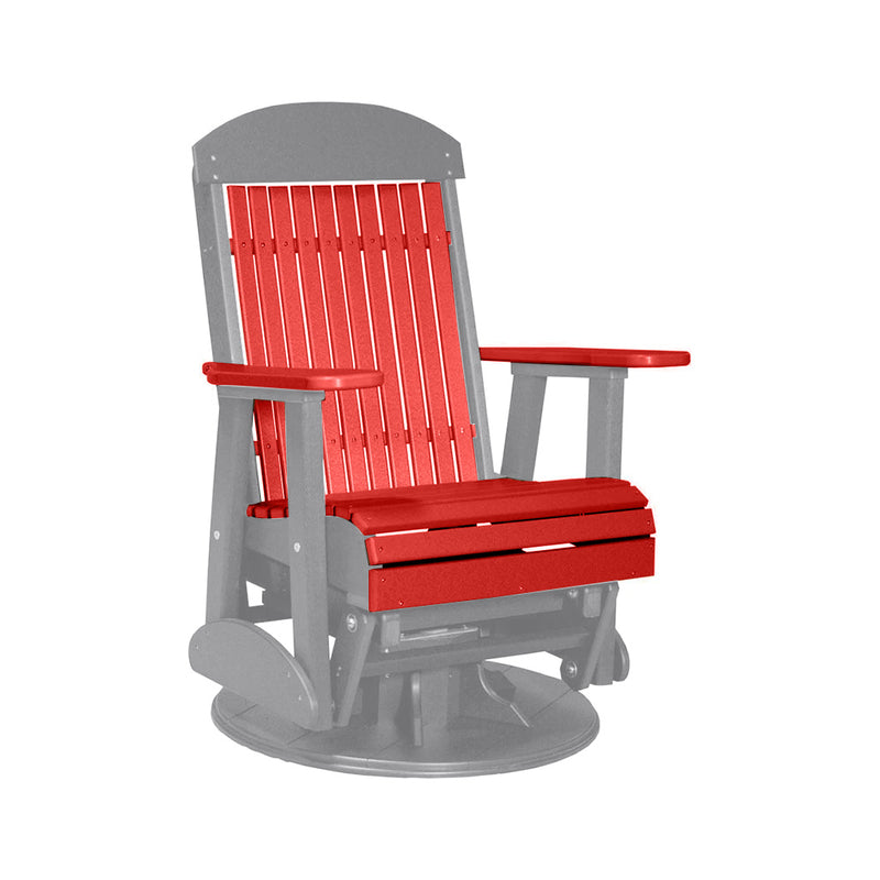 LuxCraft Red 2 foot Classic Highback Recycled Plastic Swivel Glider Chair