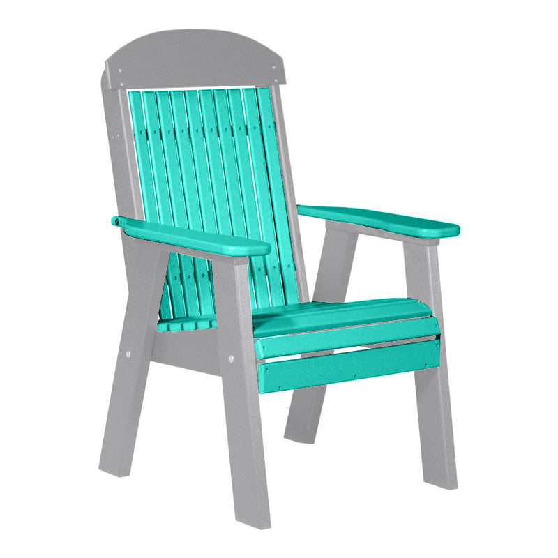 LuxCraft Aruba Blue 2' Classic Highback Recycled Plastic Chair