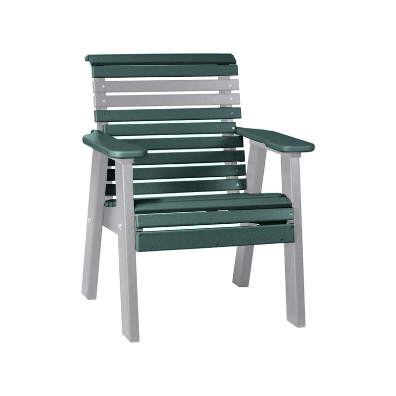 LuxCraft Green 2' Rollback Recycled Plastic Chair With Cup Holder