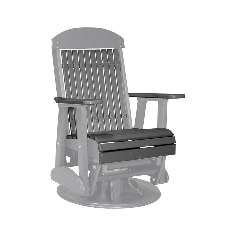 LuxCraft Slate 2 foot Classic Highback Recycled Plastic Swivel Glider Chair With Cup Holder