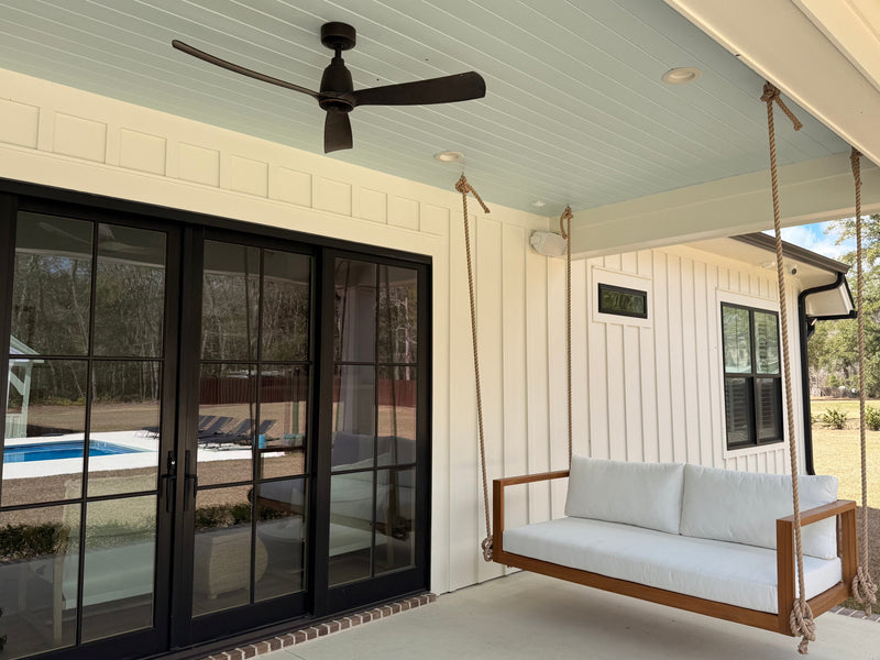Delray Teak Porch Swing Bed — Small — ModHaven, additional view