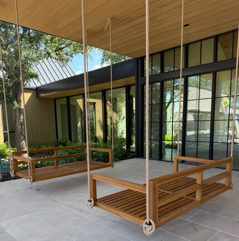 Bimini Teak Porch Swing Bed — Standard — ModHaven, additional view