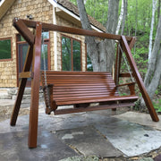 Wooden Family Porch Swing (Bench Only) in Clear Cedar, Caramel Glossy