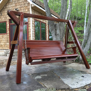 Wooden Family Porch Swing (Bench Only) in Clear Cedar, Mahogany Glossy