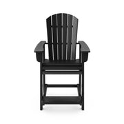 SoPoly St Simons Fan Back Counter Chair (Premium) in Black, front view