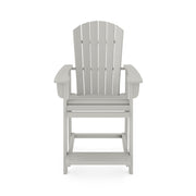 SoPoly St Simons Fan Back Counter Chair (Premium) in Heron Gray, front view