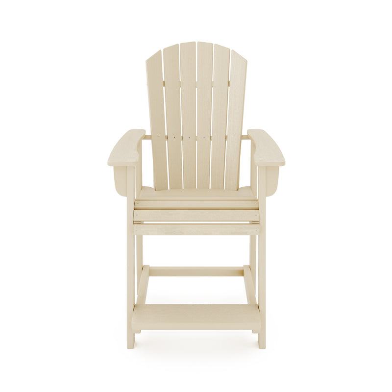 SoPoly St Simons Fan Back Counter Chair (Premium) in Tybee Sand, front view