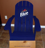 Wooden Customized Back Royal Adirondack Chair in Pine, Unstained, Flat Back