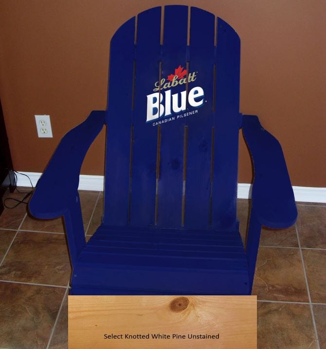 Wooden Customized Back Royal Adirondack Chair in Pine, Unstained, Flat Back