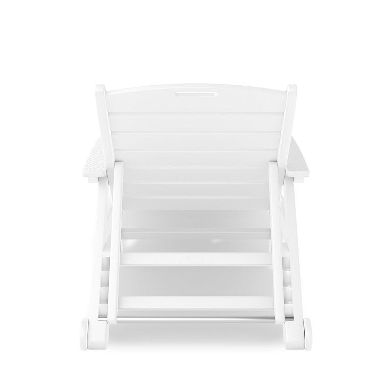 SoPoly Flat Chaise Lounge in Destin White, back view