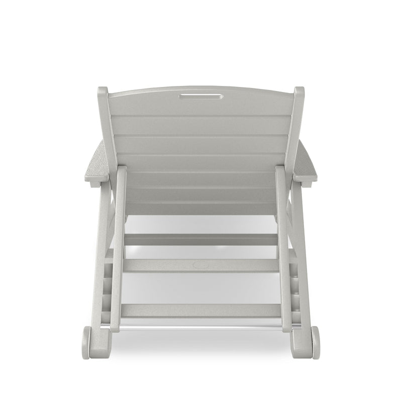 SoPoly Flat Chaise Lounge in Heron Gray, back view