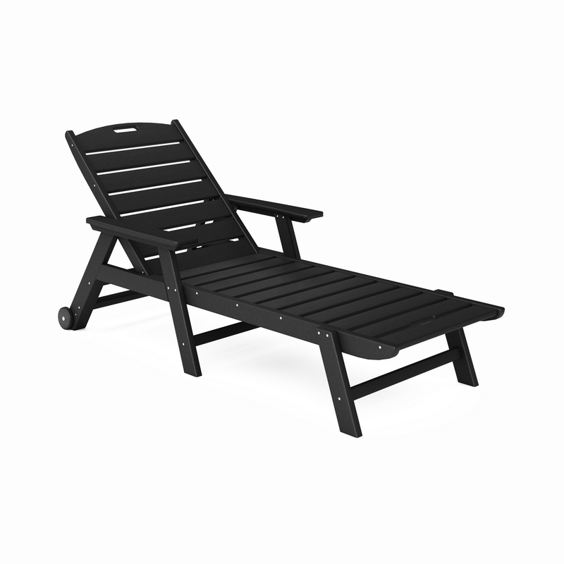 SoPoly Flat Chaise Lounge in Black