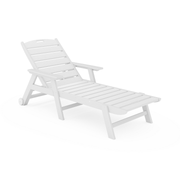 SoPoly Flat Chaise Lounge in Destin White