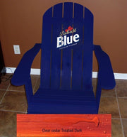 Wooden Customized Back Royal Adirondack Chair in Clear Cedar, Mahogany Glossy, Flat Back
