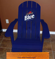 Wooden Customized Back Royal Adirondack Chair in Clear Cedar, Golden Glossy, Flat Back