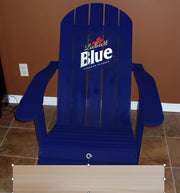 Wooden Customized Back Royal Adirondack Chair in Clear Cedar, Unstained, Flat Back