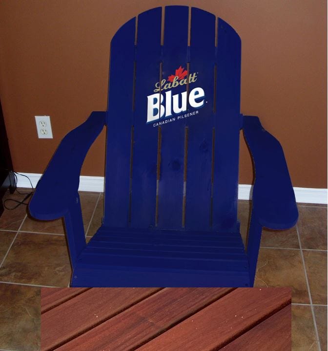 Wooden Customized Back Royal Adirondack Chair in Brazilian Walnut (IPE), Oiled Fully Assembled, Flat Back