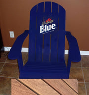 Wooden Customized Back Royal Adirondack Chair in Brazilian Walnut (IPE), Unoiled Fully Assembled, Flat Back