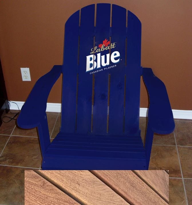 Wooden Customized Back Royal Adirondack Chair in Brazilian Walnut (IPE), Unoiled Fully Assembled, Flat Back