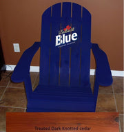 Wooden Customized Back Royal Adirondack Chair in Knotted Cedar, Mahogany Glossy, Flat Back