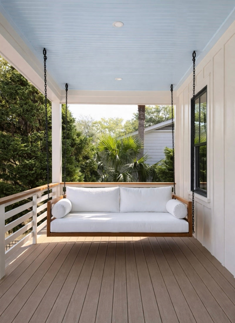 Del Mar Teak Porch Swing Bed — Standard — ModHaven
