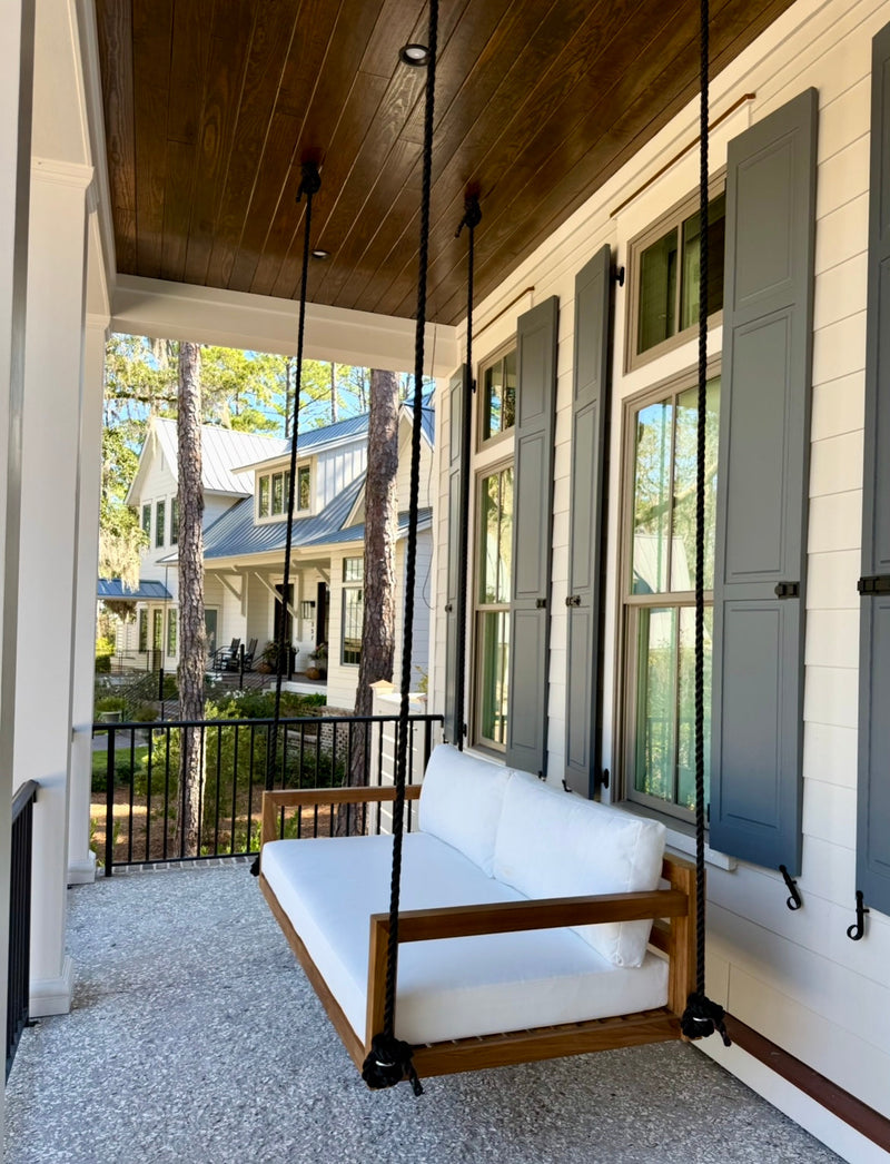 Bimini Teak Porch Swing Bed — Small — ModHaven, additional view