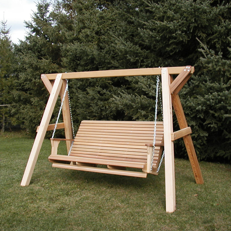 Wooden Family Porch Swing (Bench Only) in Clear Cedar, Unstained