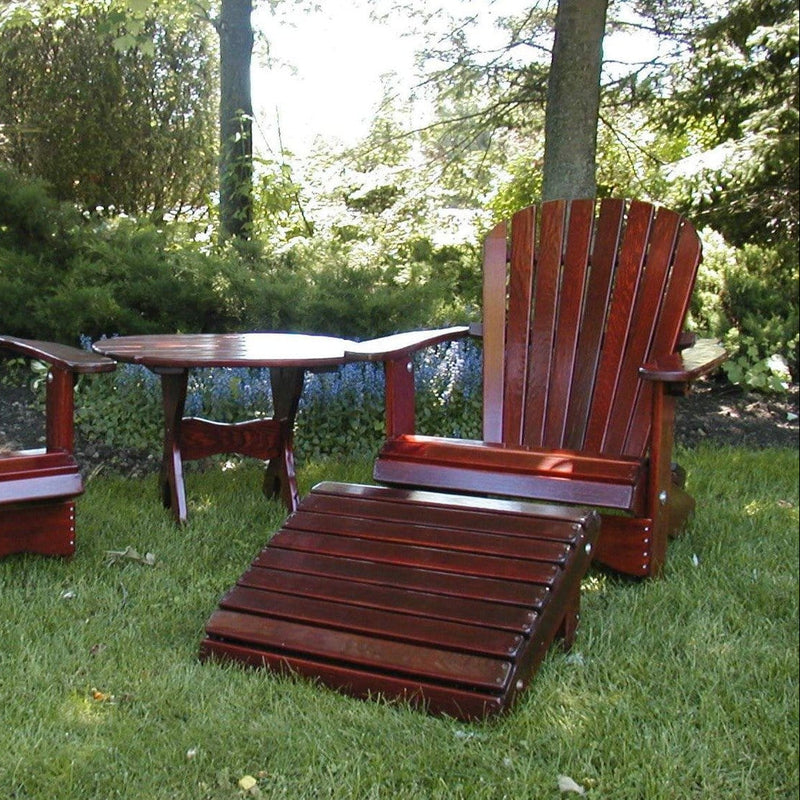 Wooden Oval Side Table in Clear Cedar, Mahogany Glossy