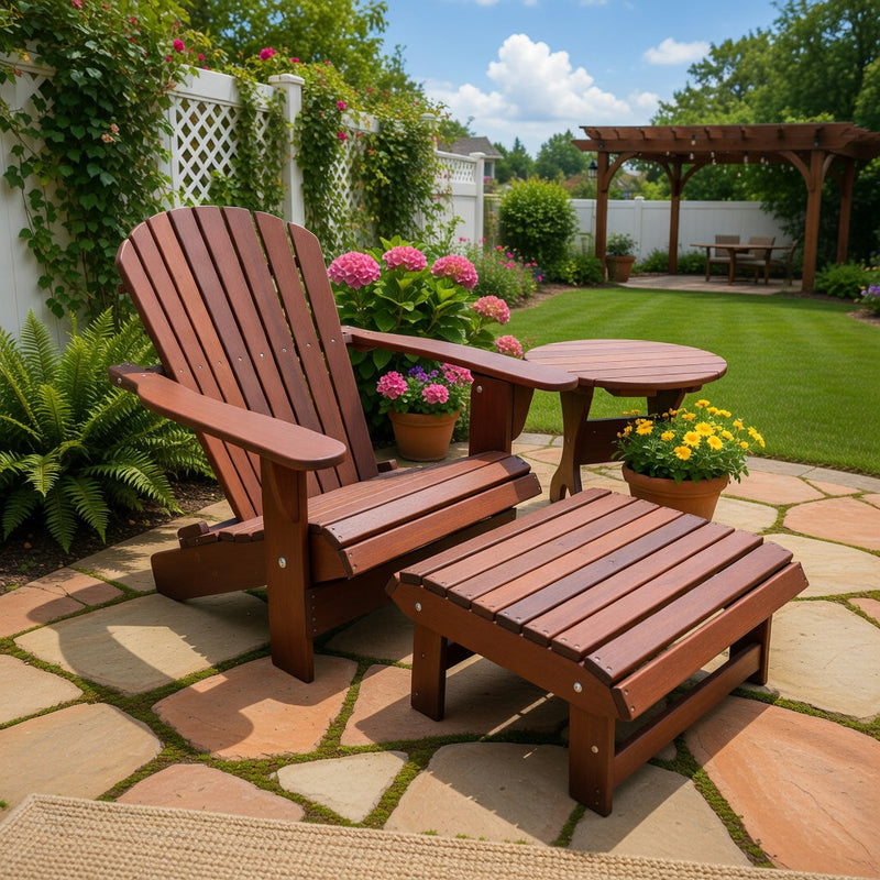 Wooden Grand Adirondack Chair (Oversized) in Brazilian Walnut (IPE), Oiled Fully Assembled