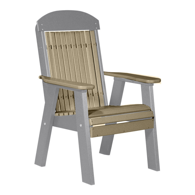 LuxCraft Weatherwood 2' Classic Highback Recycled Plastic Chair With Cup Holder