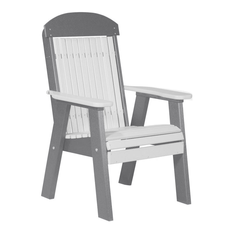 LuxCraft White 2' Classic Highback Recycled Plastic Chair