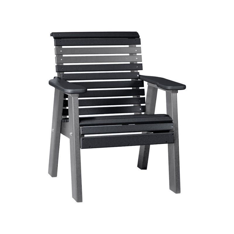 LuxCraft Black 2' Rollback Recycled Plastic Chair With Cup Holder