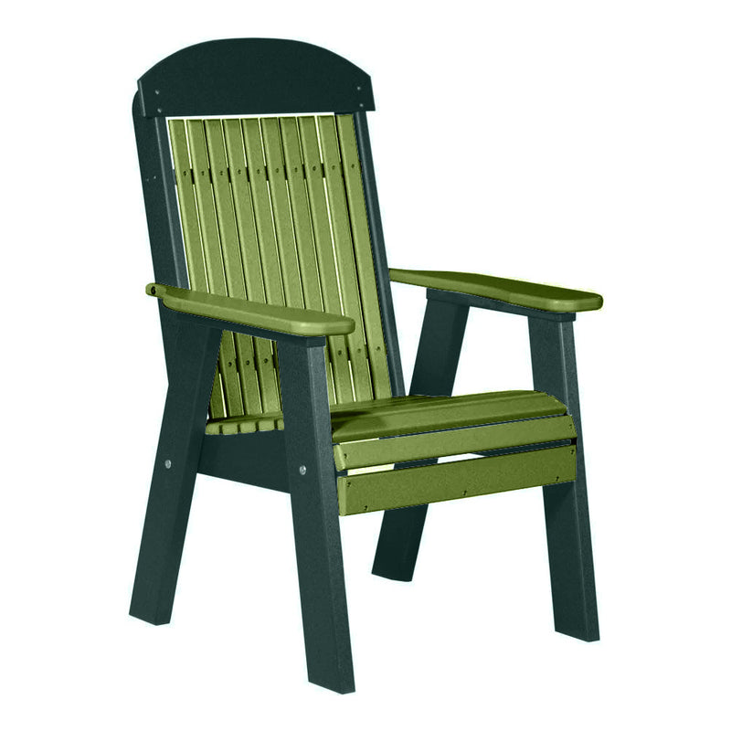 LuxCraft Lime Green 2' Classic Highback Recycled Plastic Chair