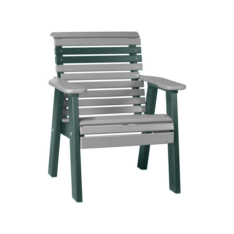 LuxCraft Slate 2' Rollback Recycled Plastic Chair With Cup Holder