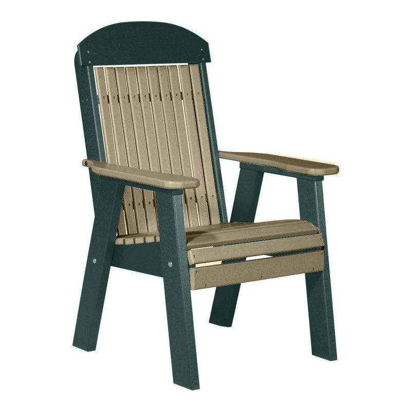 LuxCraft Weatherwood 2' Classic Highback Recycled Plastic Chair With Cup Holder
